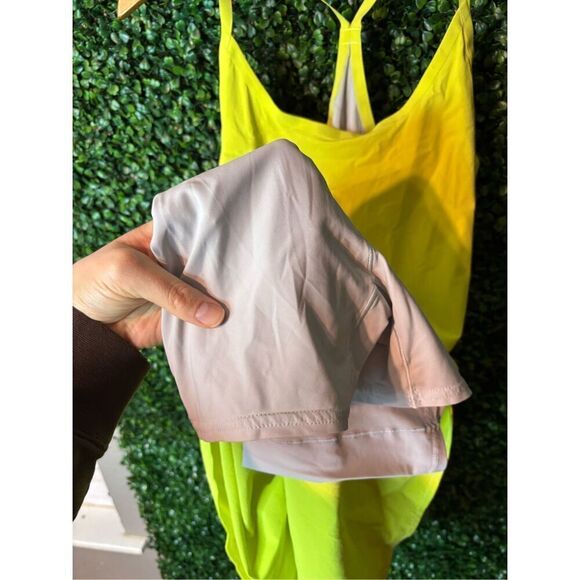 Outdoor Voices The Exercise Dress Shorts Skort Racerback Neon Yellow Size Small - Picture 3 of 5